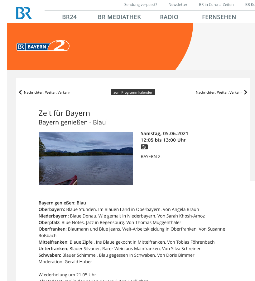 BR2 - Blau - Bayern genießen im Juni
