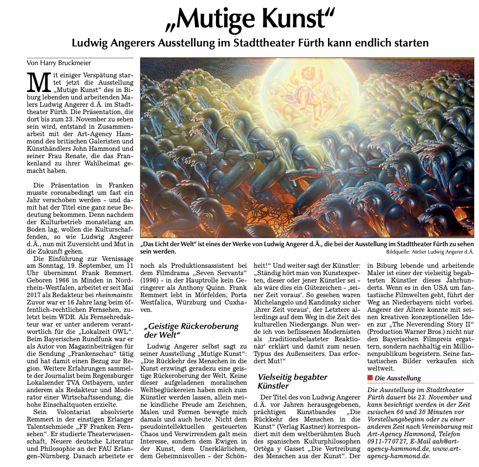 Mutige Kunst Hallertauer Zeitung Harry Bruckmeier